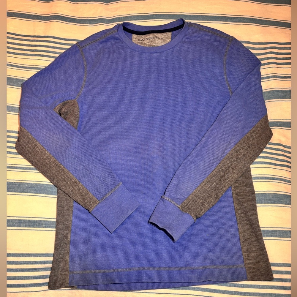 Blue and Gray Textured Tee